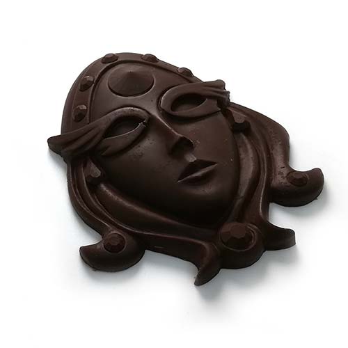 elegante maschera di carnevale in cioccolato fondente